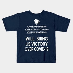 Victory over Covid19 (blue) Kids T-Shirt